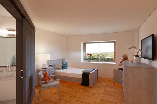 Memory Care Bedroom Rendering